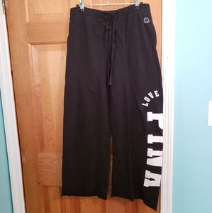 Pink Victorias Secret black sweatpants